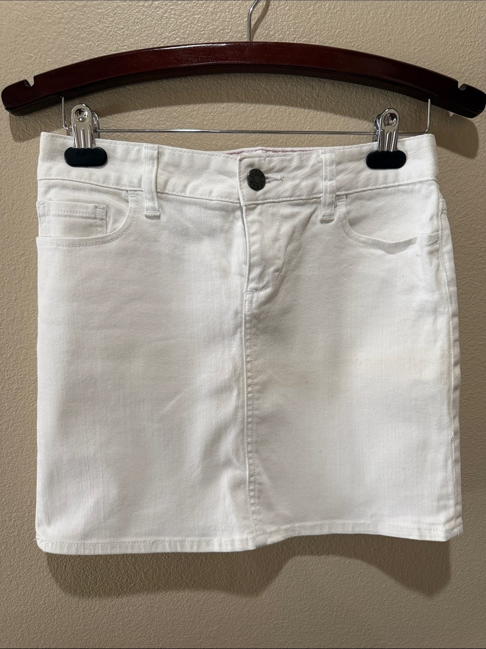 J. Crew White Denim Mini Skirt